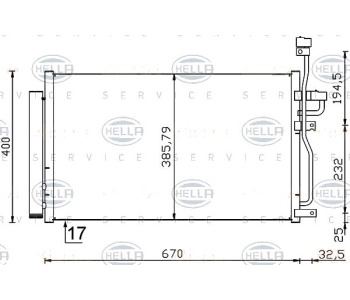 Кондензатор, климатизация HELLA 8FC 351 319-191 за OPEL ANTARA от 2006