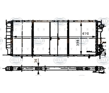 Радиатор, охлаждане на двигателя HELLA 8MK 376 716-571 за OPEL ARENA (THB) пътнически от 1998 до 2001