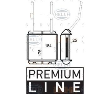 Топлообменник, отопление на вътрешното пространство HELLA 8FH 351 313-031 за OPEL VECTRA A (J89) хечбек от 1988 до 1995