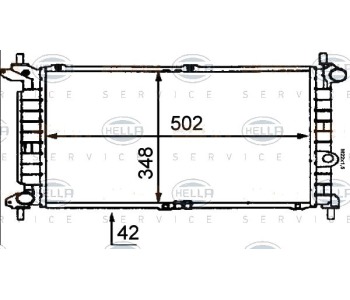 Радиатор, охлаждане на двигателя HELLA 8MK 376 715-771 за OPEL ASTRA F (55_) товарен от 1991 до 1999