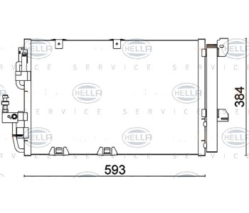 Кондензатор, климатизация HELLA 8FC 351 301-224 за OPEL ASTRA G (F07_) купе от 2000 до 2005