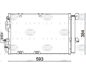 Кондензатор, климатизация HELLA 8FC 351 301-224 за OPEL ASTRA G (F69_) седан от 1998 до 2009