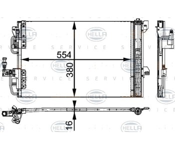 Кондензатор, климатизация HELLA 8FC 351 317-534 за OPEL ASTRA G (F70) товарен от 1999 до 2005