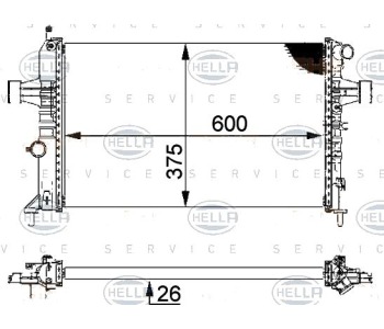 Радиатор, охлаждане на двигателя HELLA 8MK 376 710-314 за OPEL ASTRA G (F35_) комби от 1998 до 2009