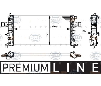 Радиатор, охлаждане на двигателя HELLA 8MK 376 710-321 за OPEL ZAFIRA A (F75_) от 1999 до 2005