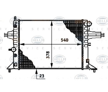 Радиатор, охлаждане на двигателя HELLA 8MK 376 720-651 за OPEL ASTRA G (F07_) купе от 2000 до 2005