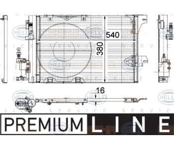 Кондензатор, климатизация HELLA 8FC 351 301-241 за OPEL ASTRA G (F07_) купе от 2000 до 2005