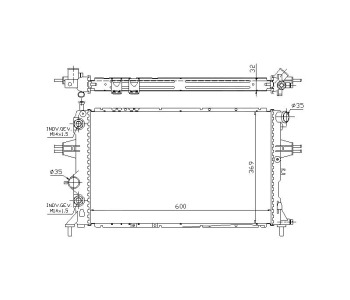 Воден радиатор TOP QUALITY за OPEL ASTRA G (F35_) комби от 1998 до 2009
