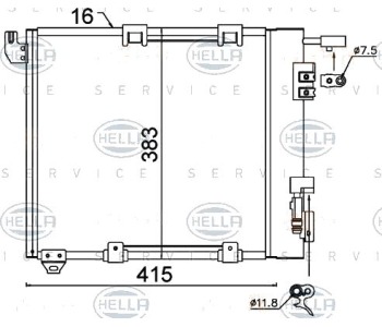 Кондензатор, климатизация HELLA 8FC 351 301-374 за OPEL ASTRA G (F35_) комби от 1998 до 2009