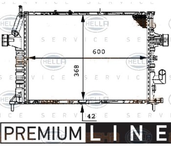 Радиатор, охлаждане на двигателя HELLA 8MK 376 712-601 за OPEL ASTRA G (F70) товарен от 1999 до 2005