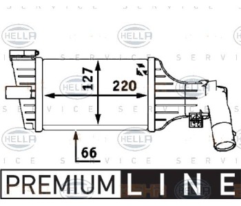 Интеркулер (охладител за въздуха на турбината) HELLA 8ML 376 723-181 за OPEL ASTRA G (F48_, F08_) хечбек от 1998 до 2009