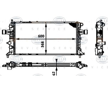 Радиатор, охлаждане на двигателя HELLA 8MK 376 713-021 за OPEL ASTRA G (F69_) седан от 1998 до 2009