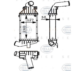Интеркулер (охладител за въздуха на турбината) HELLA 8ML 376 723-121 за OPEL ASTRA G (F69_) седан от 1998 до 2009