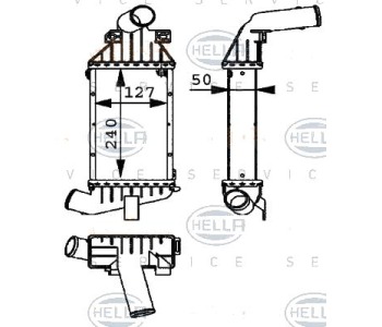 Интеркулер (охладител за въздуха на турбината) HELLA 8ML 376 723-121 за OPEL ASTRA G (F48_, F08_) хечбек от 1998 до 2009