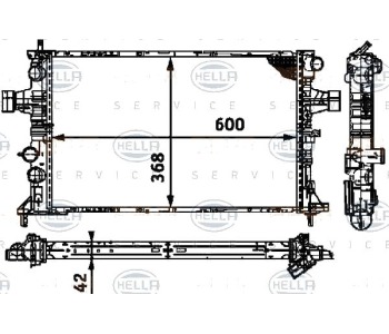 Радиатор, охлаждане на двигателя HELLA 8MK 376 713-004 за OPEL ASTRA G (F70) товарен от 1999 до 2005