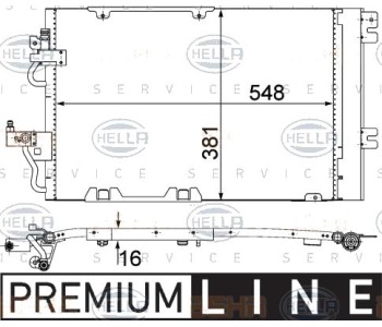 Кондензатор, климатизация HELLA 8FC 351 301-771 за OPEL ASTRA H (L48) хечбек от 2004 до 2014