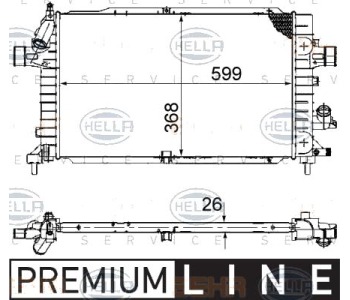 Радиатор, охлаждане на двигателя HELLA 8MK 376 745-791 за OPEL ASTRA H (L48) хечбек от 2004 до 2014