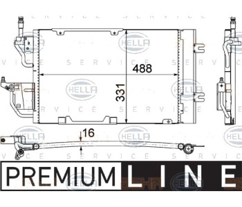 Кондензатор, климатизация HELLA 8FC 351 302-371 за OPEL ASTRA H (L48) хечбек от 2004 до 2014