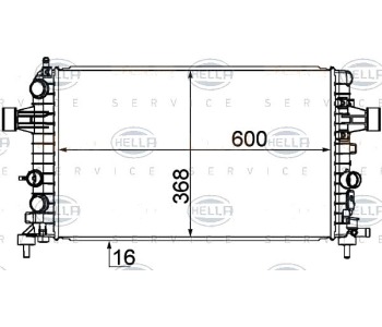 Радиатор, охлаждане на двигателя HELLA 8MK 376 754-081 за OPEL ASTRA H (L69) седан от 2007 до 2014