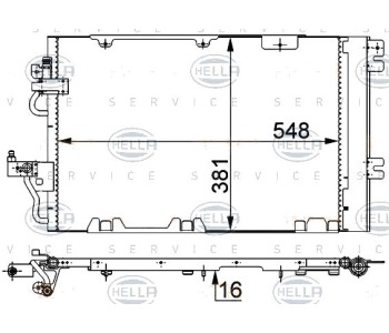 Кондензатор, климатизация HELLA 8FC 351 301-741 за OPEL ASTRA H (L35) комби от 2004 до 2014