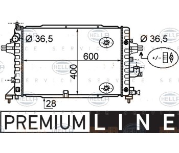 Радиатор, охлаждане на двигателя HELLA 8MK 376 790-041 за OPEL ASTRA H (L35) комби от 2004 до 2014