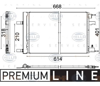 Кондензатор, климатизация HELLA 8FC 351 310-621 за OPEL INSIGNIA A (G09) Country Tourer от 2008 до 2017