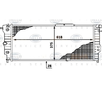 Радиатор, охлаждане на двигателя HELLA 8MK 376 715-741 за OPEL VECTRA A (J89) хечбек от 1988 до 1995