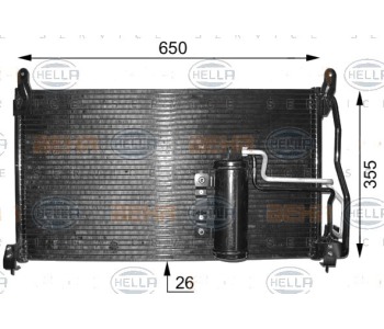 Кондензатор климатизации HELLA за OPEL CALIBRA A (85_) от 1990 до 1997