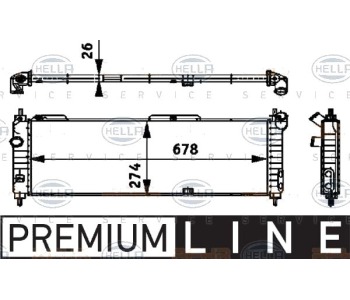 Радиатор, охлаждане на двигателя HELLA 8MK 376 713-571 за OPEL COMBO B (71_) от 1994 до 2001