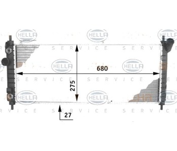 Воден радиатор HELLA за OPEL CORSA B (F35) комби от 1999 до 2002