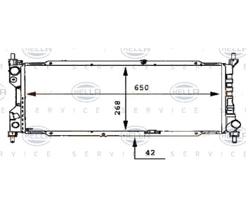 Радиатор, охлаждане на двигателя HELLA 8MK 376 712-354 за OPEL COMBO B (71_) от 1994 до 2001