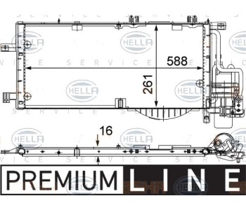 Кондензатор, климатизация HELLA 8FC 351 301-201 за OPEL TIGRA B (X04) кабрио от 2004 до 2009