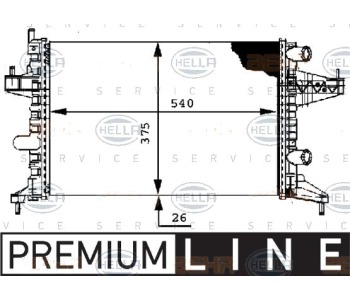 Радиатор, охлаждане на двигателя HELLA 8MK 376 714-341 за OPEL CORSA C (F08, W5L) товарен от 2000