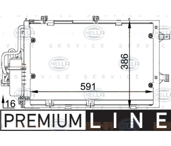 Кондензатор, климатизация HELLA 8FC 351 300-601 за OPEL COMBO C пътнически от 2001 до 2011