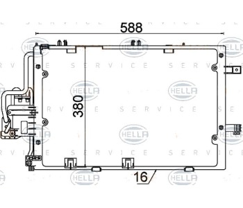 Кондензатор, климатизация HELLA 8FC 351 300-604 за OPEL COMBO C пътнически от 2001 до 2011