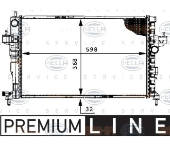 Радиатор, охлаждане на двигателя HELLA 8MK 376 714-381 за OPEL CORSA C (F08, F68) от 2000 до 2009