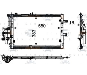 Кондензатор, климатизация HELLA 8FC 351 300-621 за OPEL CORSA C (F08, F68) от 2000 до 2009