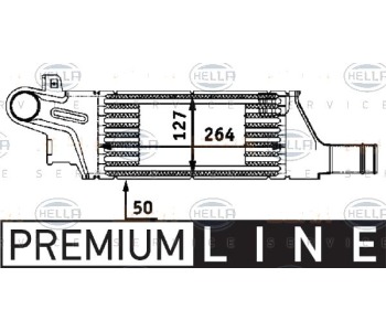 Интеркулер (охладител за въздуха на турбината) HELLA 8ML 376 723-201 за OPEL CORSA C (F08, F68) от 2000 до 2009
