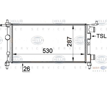 Радиатор, охлаждане на двигателя HELLA 8MK 376 722-441 за OPEL CORSA B (S93) хечбек от 1993 до 2002