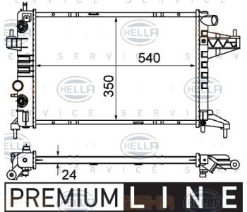 Радиатор, охлаждане на двигателя HELLA 8MK 376 714-371 за OPEL CORSA C (F08, F68) от 2000 до 2009