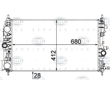 Радиатор, охлаждане на двигателя HELLA 8MK 376 787-541 за OPEL INSIGNIA A (G09) хечбек от 2008 до 2017