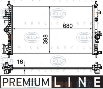 Радиатор, охлаждане на двигателя HELLA 8MK 376 754-321 за OPEL INSIGNIA A (G09) хечбек от 2008 до 2017