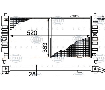 Воден радиатор HELLA за OPEL KADETT E (T85) седан от 1984 до 1993