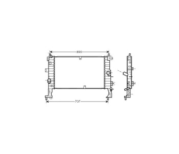 Воден радиатор TOP QUALITY за OPEL MERIVA A (X03) от 2003 до 2010
