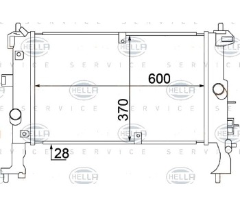 Радиатор, охлаждане на двигателя HELLA 8MK 376 771-241 за OPEL MERIVA A (X03) от 2003 до 2010