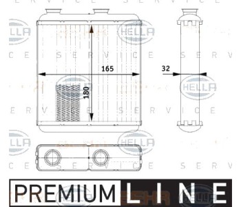 Топлообменник, отопление на вътрешното пространство HELLA 8FH 351 311-231 за OPEL MERIVA A (X03) от 2003 до 2010