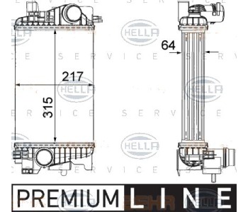 Интеркулер (охладител за въздуха на турбината) HELLA 8ML 376 756-431 за OPEL MERIVA B (S10) от 2010