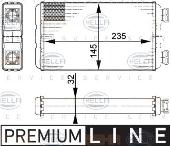 Топлообменник, отопление на вътрешното пространство HELLA 8FH 351 313-011 за NISSAN INTERSTAR (X70) платформа от 2003