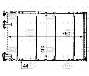 Радиатор, охлаждане на двигателя HELLA 8MK 376 718-231 за OPEL MOVANO (J9) пътнически от 1998 до 2010