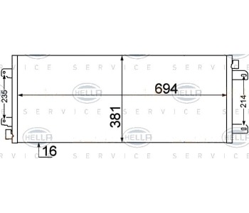 Кондензатор, климатизация HELLA 8FC 351 306-651 за OPEL MOVANO (U9, E9) платформа от 1998 до 2010